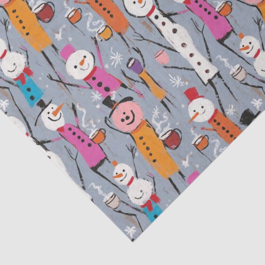 おもしろい間抜け雪だるまホットココアを飲む 薄葉紙 (詳細)