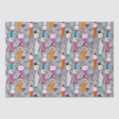 おもしろい間抜け雪だるまホットココアを飲む 薄葉紙 (正面)