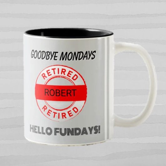 おもしろい除・売却パーティー ツートーンマグカップ