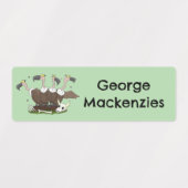 おもしろい陰部のユーモアパーソナライズされた漫画 ラベル (デザイン1)