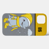 おもしろい雨の中のイルカ – ビーチユーモア Case-Mate iPhoneケース (裏面 (横))