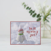 おもしろい雪だるまあいさつ葉書 ポストカード (スタンド正面)