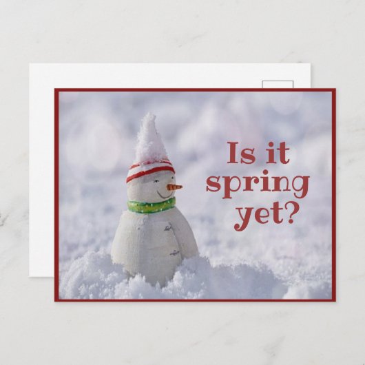 おもしろい雪だるまあいさつ葉書 ポストカード (正面/裏面)