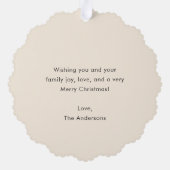 おもしろい雪だるまかわいいクリスマス オーナメントカード (裏面)