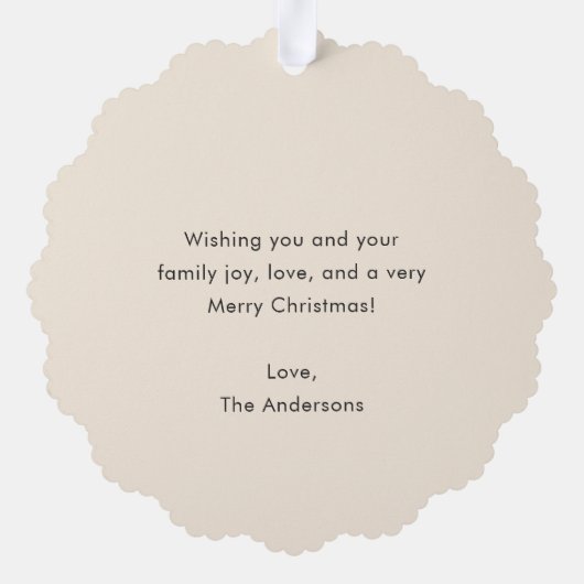 おもしろい雪だるまかわいいクリスマス オーナメントカード (裏面)