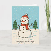 おもしろい雪だるまかわいいクリスマス カード (正面)