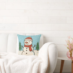 おもしろい雪だるまかわいいクリスマス クッション