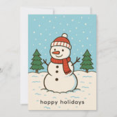 おもしろい雪だるまかわいいクリスマス シーズンカード (正面)