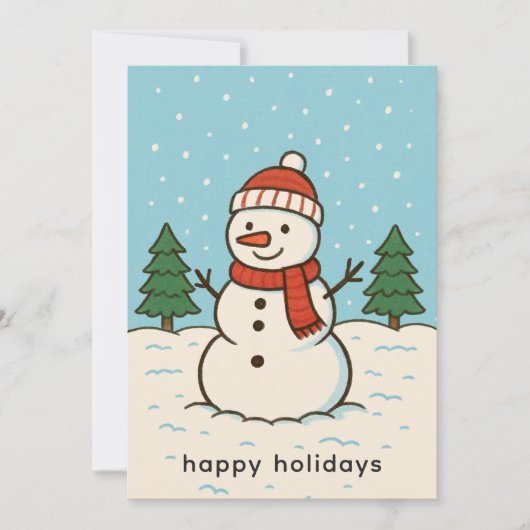 おもしろい雪だるまかわいいクリスマス シーズンカード (正面)