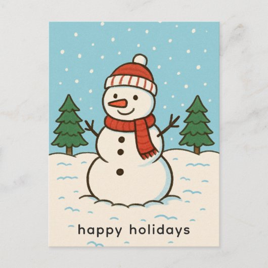 おもしろい雪だるまかわいいクリスマス シーズンポストカード (正面)