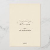 おもしろい雪だるまかわいいクリスマス 箔シーズンカード (裏面)