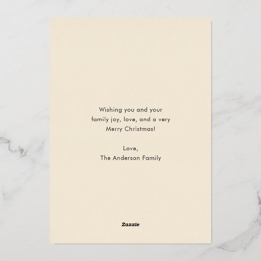 おもしろい雪だるまかわいいクリスマス 箔シーズンカード (裏面)