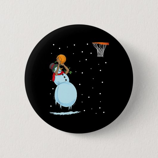 おもしろい雪だるまのクリスマス 缶バッジ (正面)