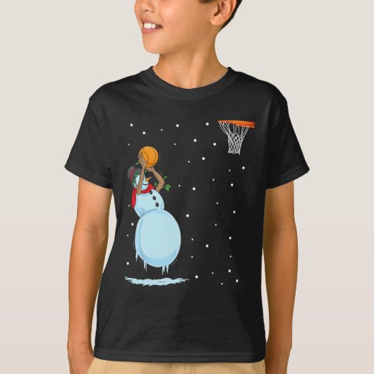 おもしろい雪だるまのクリスマス Tシャツ (正面)