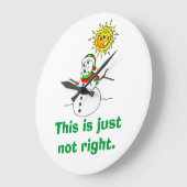 おもしろい雪だるまのユーモアが正しくない ラージ壁時計 (傾斜)