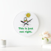 おもしろい雪だるまのユーモアが正しくない ラージ壁時計 (ホーム)