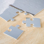 おもしろい雪だるまはオレンジの帽子の写真をお洒落着て ジグソーパズル (側面)