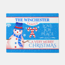 おもしろい雪だるまインブルーハットとスカーフ | BLUE Christmas