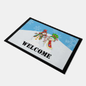 おもしろい雪だるまクリスマスウェルカムドアマット ドアマット (アングル)