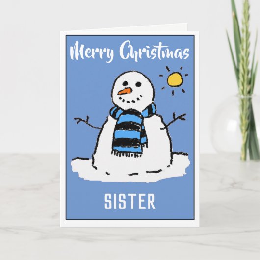 おもしろい雪だるまクリスマスカード シーズンカード (正面)
