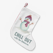 おもしろい雪だるまクリスマス スモールクリスマスストッキング (正面 (吊り時))