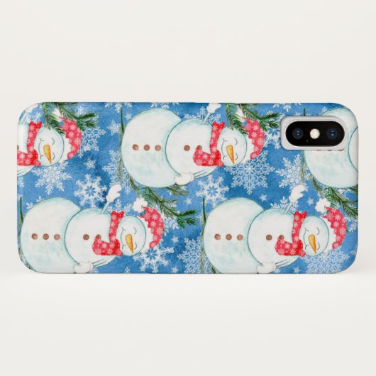 おもしろい雪だるまクリスマスiPhoneケース Case-Mate iPhoneケース (裏面(横))