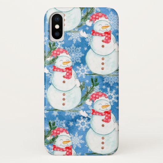 おもしろい雪だるまクリスマスiPhoneケース Case-Mate iPhoneケース (裏面)