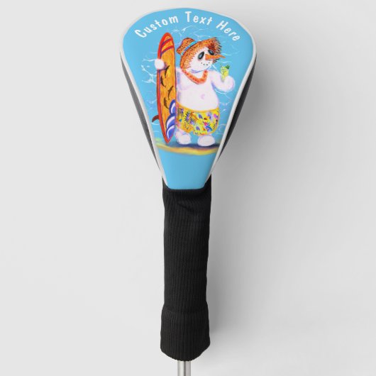 おもしろい雪だるまサーファーカスタム文字ゴルフヘッドカバー ゴルフヘッドカバー (正面)