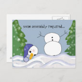 おもしろい雪だるまシーン シーズンポストカード (正面/裏面)