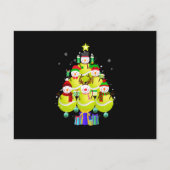 おもしろい雪だるまテニスクリスマスツリーオーナメント少年 案内ポストカード (正面)