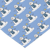 おもしろい雪だるまパターン。 ショートテーブルランナー (コーナー)