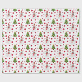 おもしろい雪だるまフォト顔クリスマスラッピング紙 ラッピングペーパー (フラット)
