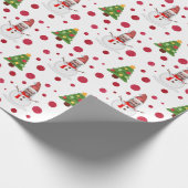 おもしろい雪だるまフォト顔クリスマスラッピング紙 ラッピングペーパー (角)