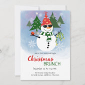 おもしろい雪だるまメリーと明るいクリスマスパーティー 招待状 (正面)