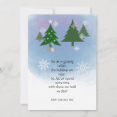 おもしろい雪だるまメリーと明るいクリスマスパーティー 招待状 (裏面)