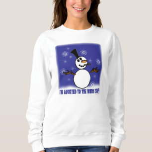 おもしろい雪だるま中毒長袖Tシャツ スウェットシャツ