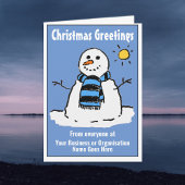 おもしろい雪だるま会社QRコード付きクリスマスカード シーズンカード