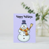 おもしろい雪だるま冬休み シーズンポストカード (スタンド正面)