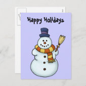 おもしろい雪だるま冬休み シーズンポストカード (正面/裏面)