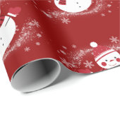"おもしろい雪だるま"クリスマステーマ ラッピングペーパー (ロールコーナー)