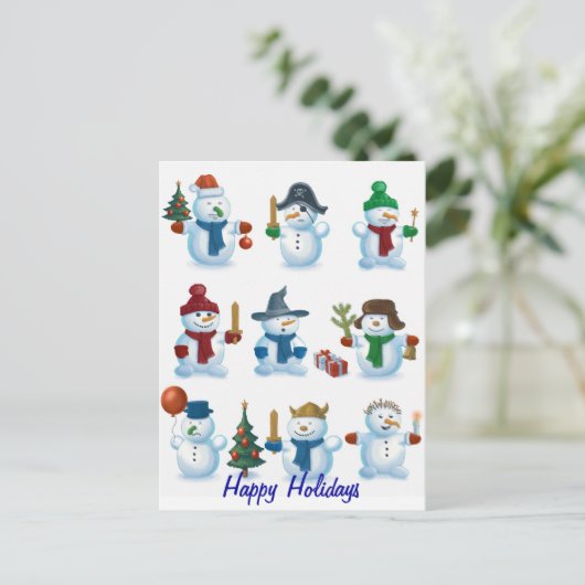 おもしろい雪だるま シーズンポストカード (スタンド正面)