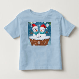 おもしろい雪だるま トドラーTシャツ