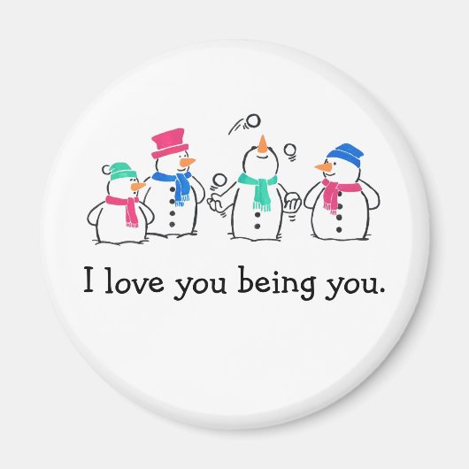 おもしろい雪だるま マグネット (正面)