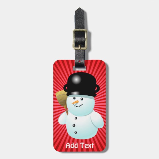 おもしろい雪だるま ラゲッジタグ (正面縦)