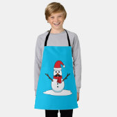 おもしろい雪だるま（口ひげとニンジン） エプロン (着用した状態)