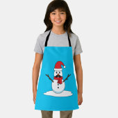 おもしろい雪だるま（口ひげとニンジン） エプロン (インサイチュ)