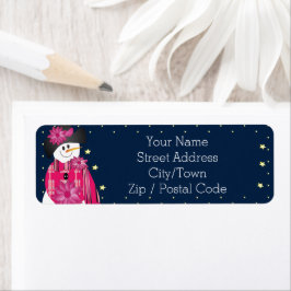 おもしろい雪だるま（星） ラベル