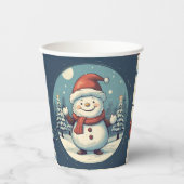 おもしろい雪だるま 紙コップ (正面)