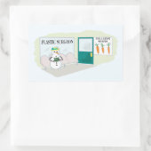 おもしろい雪だるま 長方形シール (バッグ)