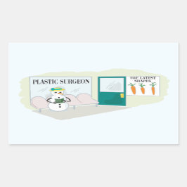 おもしろい雪だるま 長方形シール